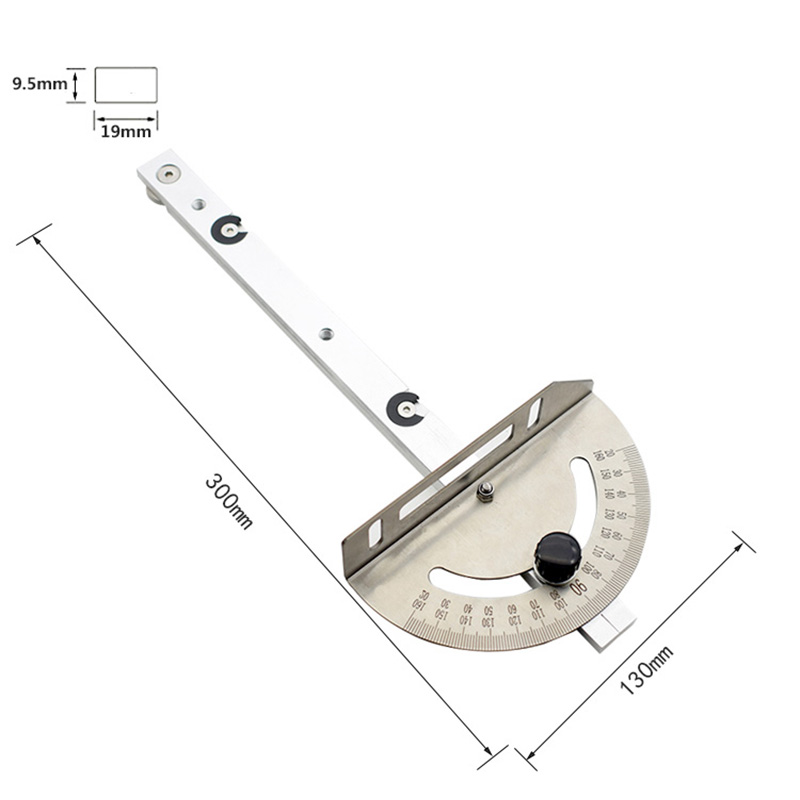 Woodworking Table Saw Angle Ruler Miter Gauge Guide W/ 415mm Fence Carpenter Push Band Saw Inverted Adjustable Angle Gauge: Angle Ruler