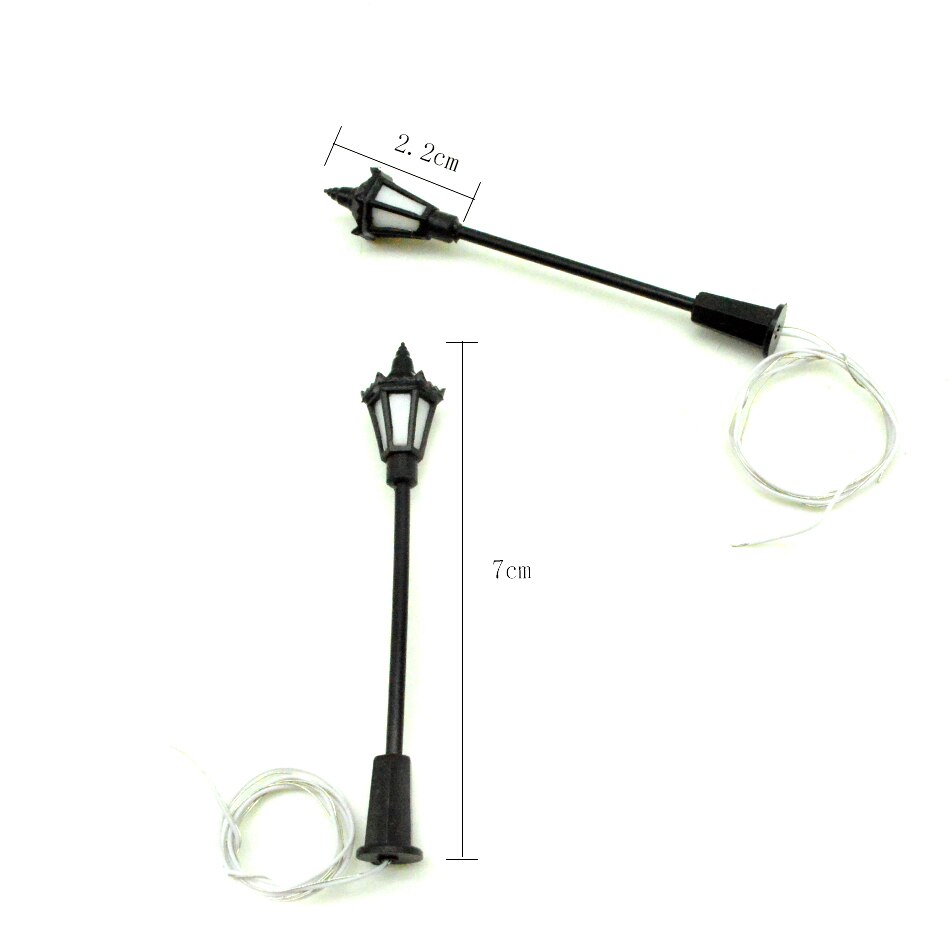 3V LED Lighting 1/87 HO Scale Street Light Lamppost For Model Train Railway Lamp Garden Park Scenery Landscape