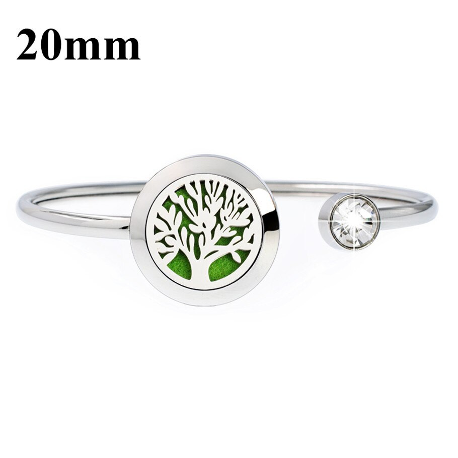 20mm 316L stainless steel Magnetic Aromatherapy locket Essential oil diffuser bangles bracelet free 10pcs pads: GQ047