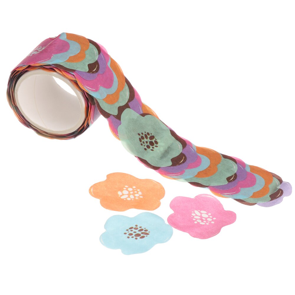 Rouleau de ruban de Scrapbooking, 200 pièces/rouleau, pétales de fleurs colorés, ruban de masquage décoratif, parfum, Sakura, autocollant en papier pour journal intime, DIY bricolage: 17-200pcs