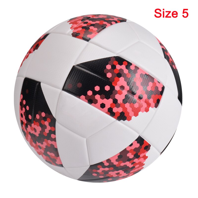 Neueste Fußball Ball Professionelle Größe 5 Größe 4 PU Nahtlose mit Ball Tasche Sport League Fußball Training futbol: 18-RedWhite Size 5