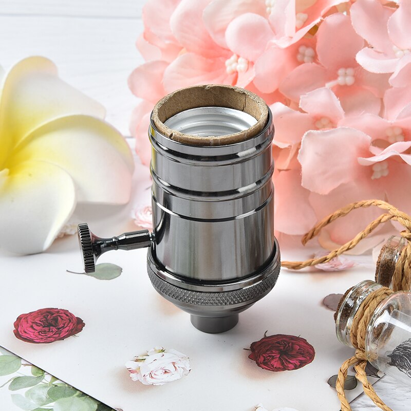 Industrielle retro anheng beslag glans lampeholdere armatur vintage lampe sokkel  e27 skrue pære base aluminium lampeholder: C
