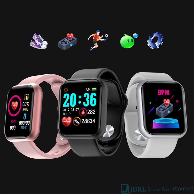 Nouvelle montre intelligente femmes hommes martwatch pour Android IOS électronique horloge intelligente Wach Fitness Tracker haut carré montre intelligente