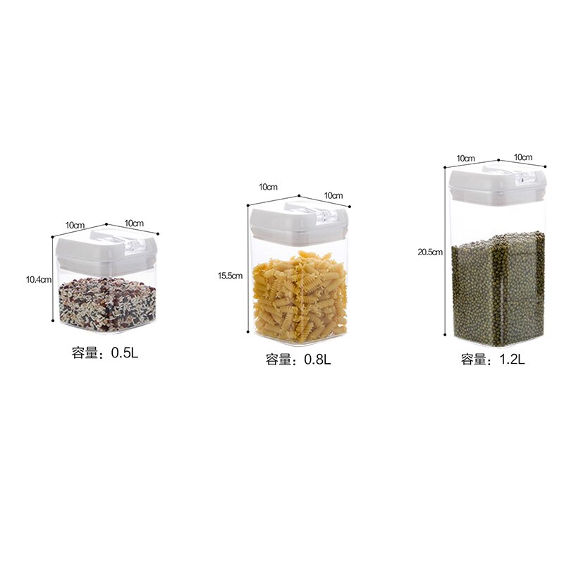 Céréales en plastique conteneurs pour le stockage des aliments cellier bocaux hermétiques cuisine organisateur stockage conteneur accessoires de cuisson