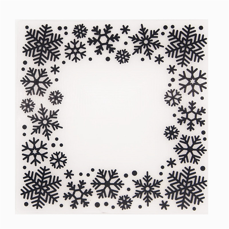 Snow Border Embossing Folders Plastic Halloween Scrapbooking DIY Template Fondant Cake Photo Album Christmas Card Making