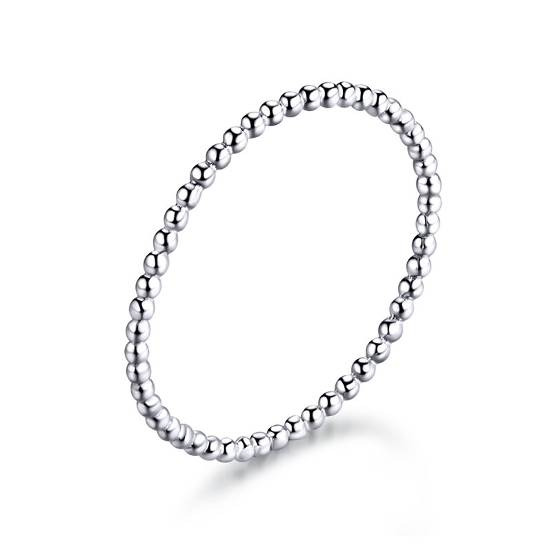 Bamoer anello intrecciato semplice in autentico argento Sterling 925 per donna accessori eleganti per gioielli da sposa con anello impilabile classico