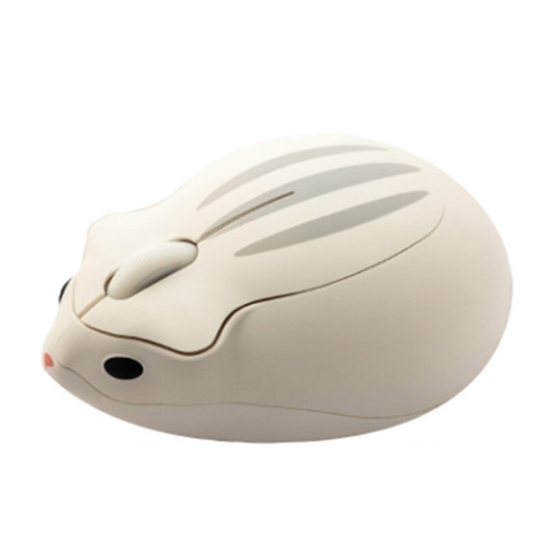 2.4G Wireless Optical Mouse Cute Hamster Cartoon Computer Mice Ergonomic Mini 3D: White