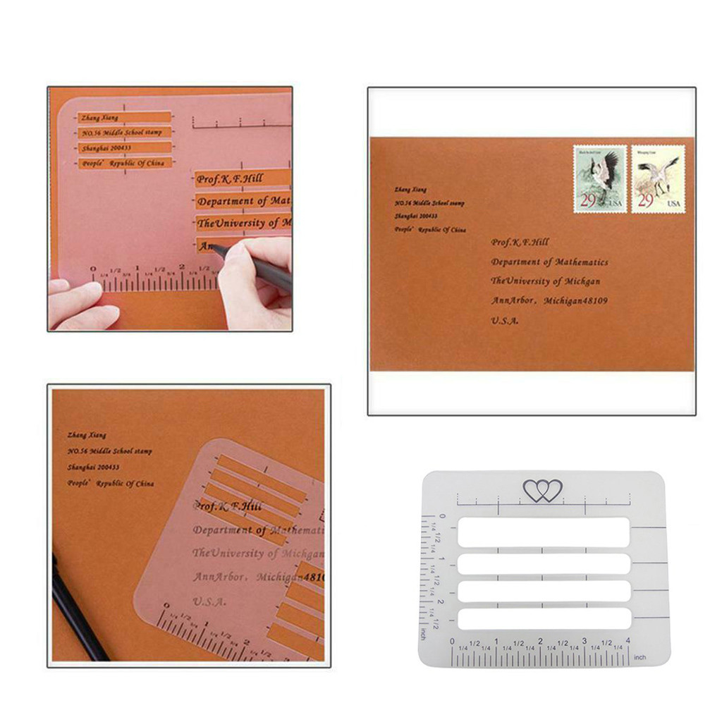 Envelope Template 4 Pcs Invitation Card Guide Stencil Calligraphic Exercise Envelope Template Valentine's Day Mother's Day