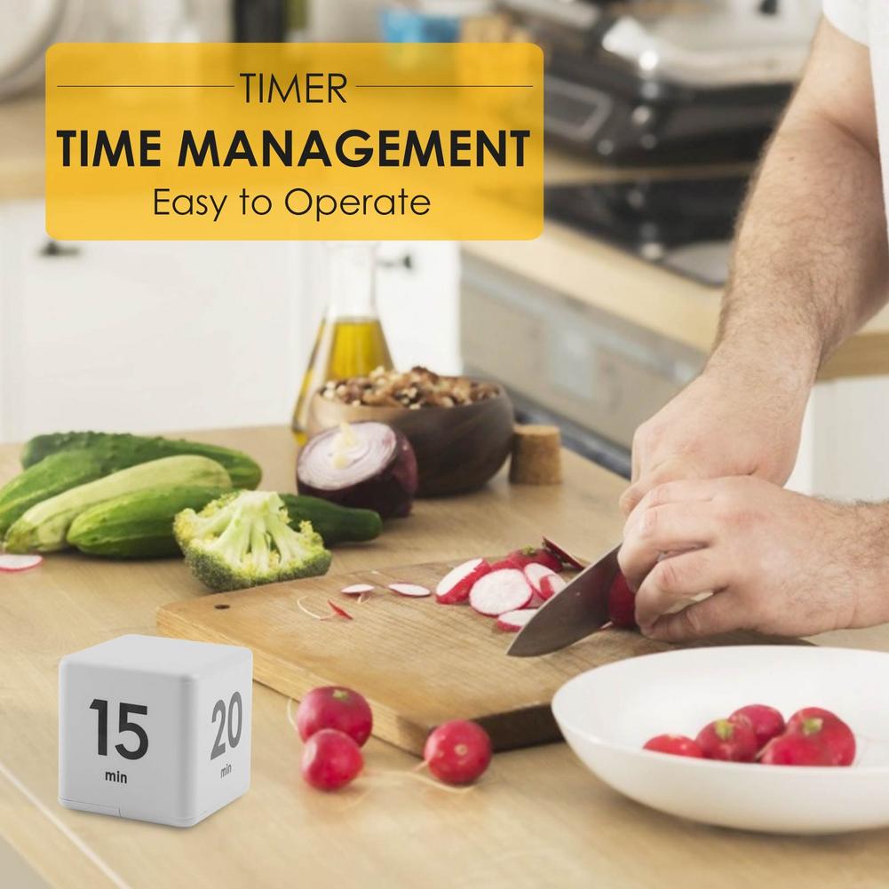Preset Timer Practical Portable Time Management Tool Study Kitchen Cooking Office Rollover Pause Countdown Cube Timer
