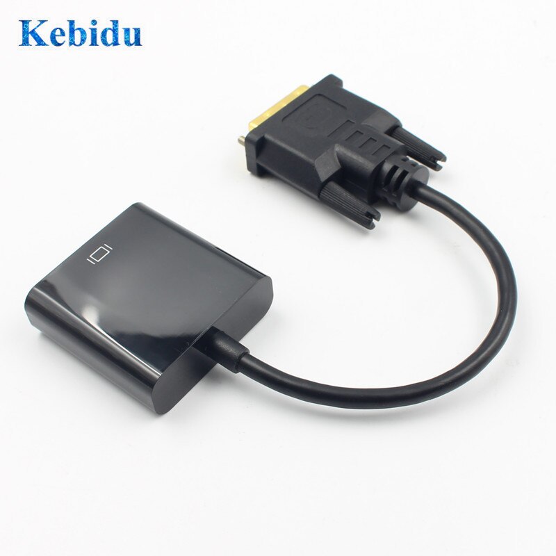 KEBIDU-Cable adaptador activo DVI-D a VGA, convertidor de 24 + 1 pines macho a 15 pines hembra, Cable de Monitor para tarjeta de visualización de PC, Full HD, 1080P