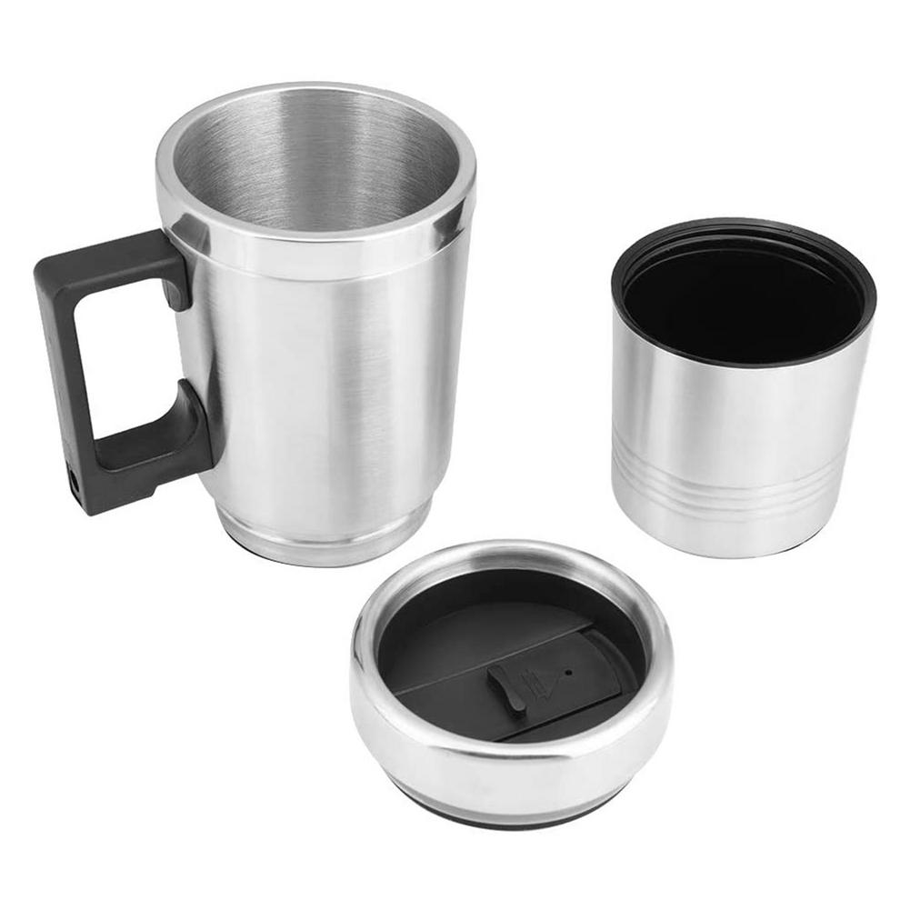 Calentador de agua para coche, tetera eléctrica portátil, taza de café de viaje, encendedor de cigarros de coche, Cable de acero inoxidable 304