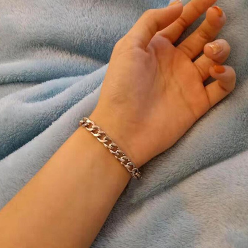 punk minimalistyczna bransoleta ze stali nierdzewnej głaz kubańnarty łańcuch hamulcowy biżuteria biodro chmiel kuks kobiety mężczyźni dla obu płci prezent impreza