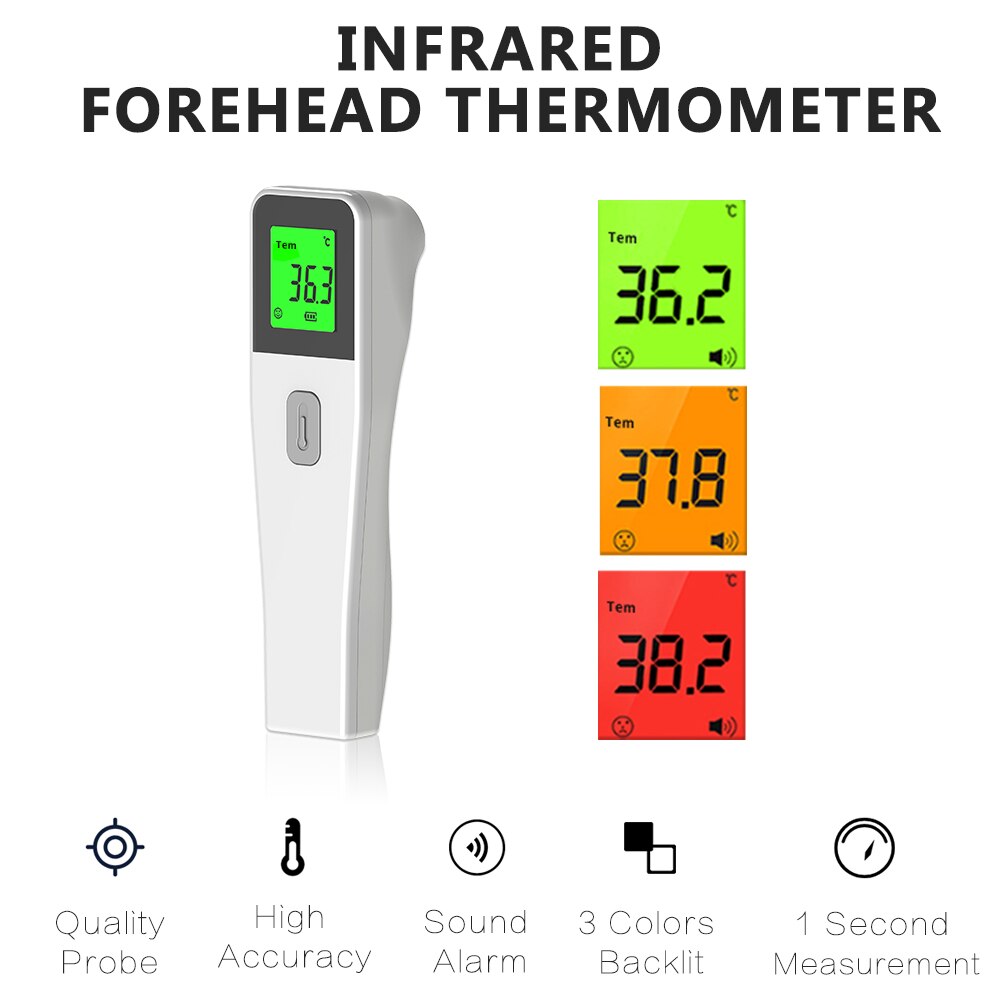 Infrarød pannetermometer digital termometer berøringsfri temperatur ℃ og ℉ omskiftbar høypresisjonsmåleenhet