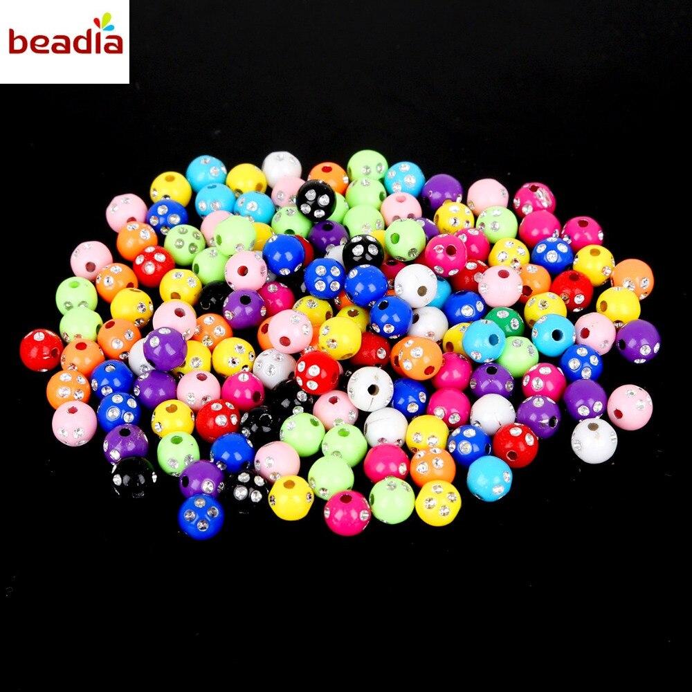 100 piece/lot 8mm Multi Colors Shiny Acrylic Round Beads For DIY Bracelets &amp; Necklaces Jewelry Makings