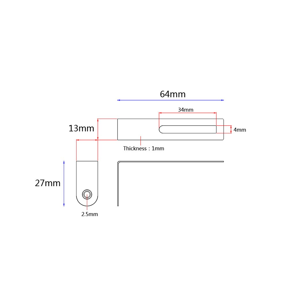 Pickguard Right Angle Mounting Bracket with Screws for Les Paul Electric Guitar