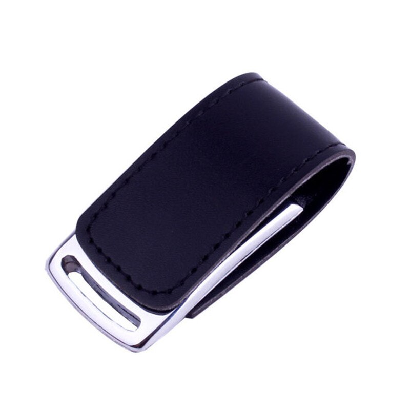 JASTER-pen drive de cuero y metal, 4GB, 8GB, 16GB, 32GB, 64GB, Udisk, USB 2,0, unidad flash,: 64 GB / Black