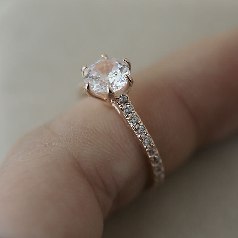 Luxe Mode Kristal Strass Ringen Voor Vrouwen Wedding Band Sieraden Accessoires Eenvoudige Vrouwen Ringen