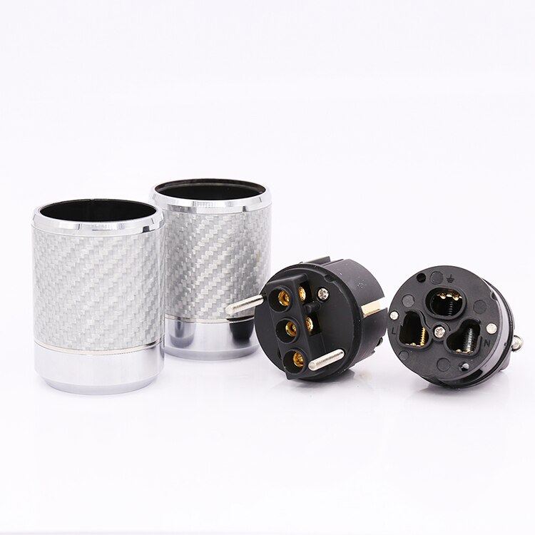 Audiocrast EU Plug - Gold Plated Carbon Fiber IEC Female Connector - HIFI Audio Power Cable