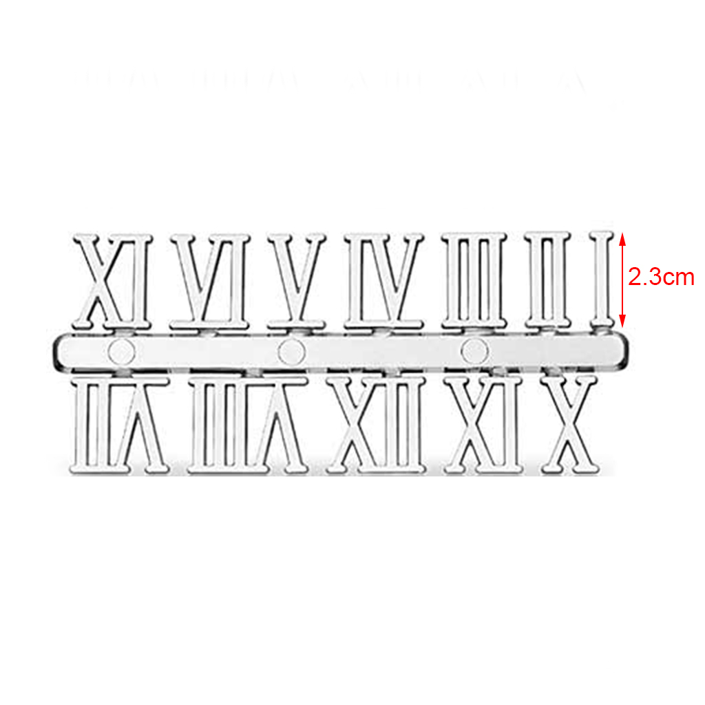 Juego de números de reloj de 0 a 9, números romanos árabes, dígitos para Kits de reloj de pared DIY, piezas de repuesto de reparación (sin reloj): Silver Roman Number