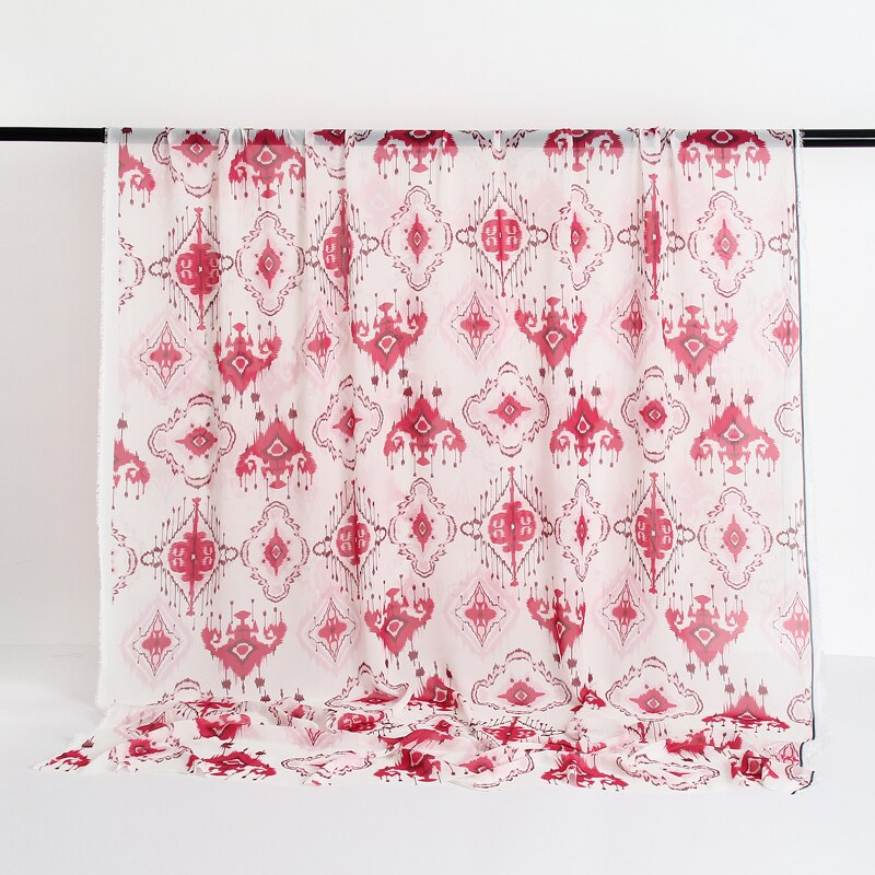 Tela de gasa de poliéster fina, medidor de tela, material de Camisa estampada, costura de vestidos, camiseta hecha a mano, bufanda