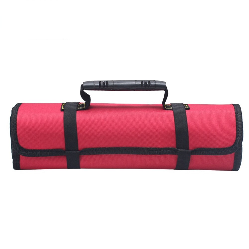 Multifunktions oxford klud foldenøgle taske håndholdt værktøj rulle opbevaring bærbar taske arrangør holder lomme værktøjspose: Rød