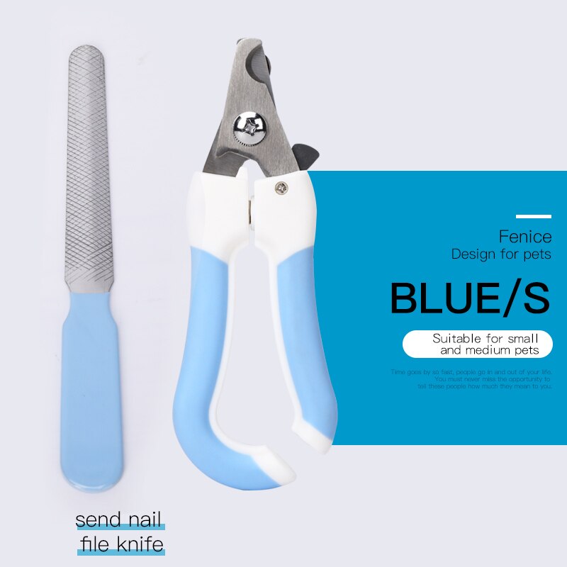 Fenice Pet Nail Clipper Scissors Pet Dog Cat Nail Toe Claw Clippers Scissors Trimmer Grooming Tools for Animals Pet Supplies: Blue S