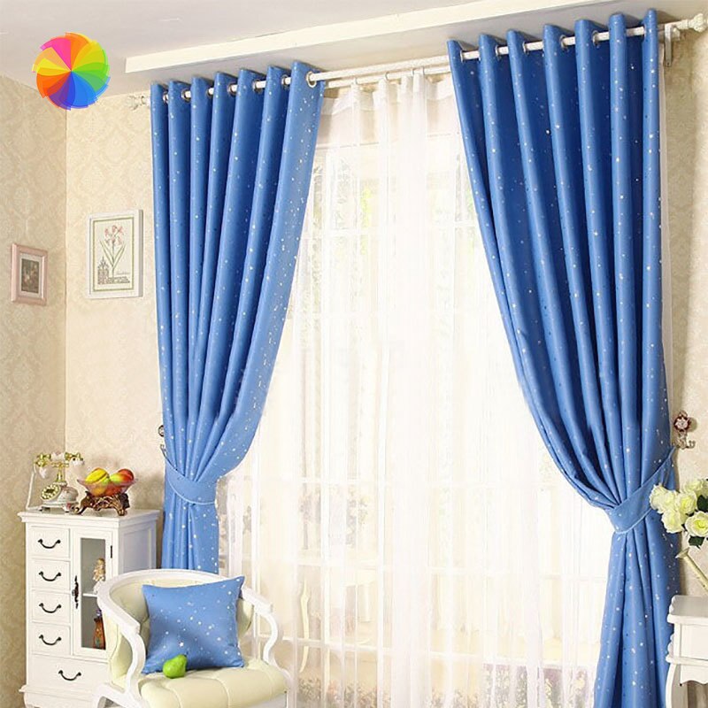 Stjerner vinduesgardin fuld mørklægningsskygge soveværelse gardiner