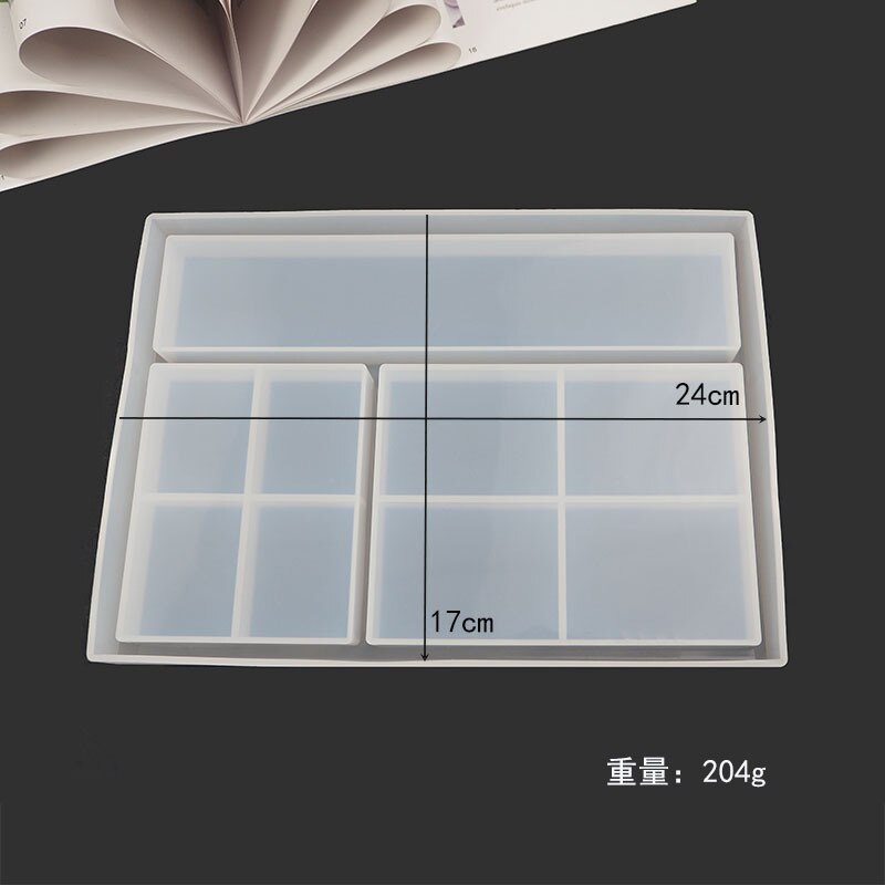 DIY Resin Crystal Epoxy Tray Mold Classification Storage Box Tray Desktop Jewelry Tray Set Table Resin Silicone Mold