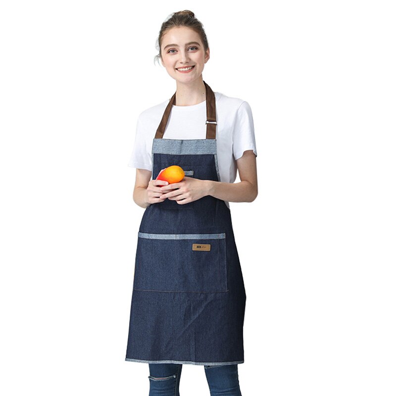 Apron Chef Work Clothes Men Adjustable Apron for Cooking Baking Restaurant Pinafore Women Cooking Clothing Food Service: Blue