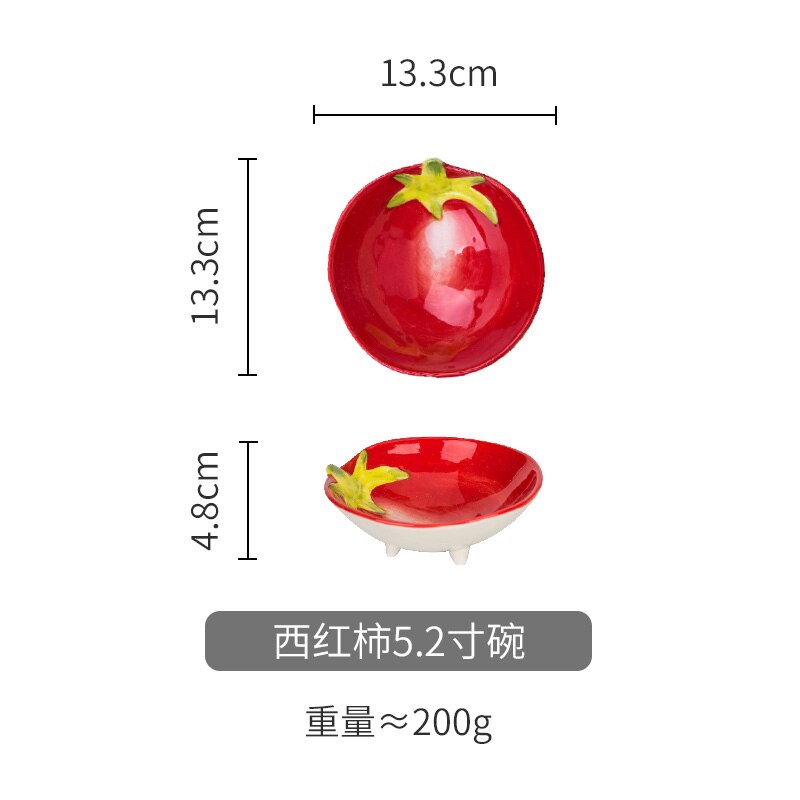 3D Kleine Leuke Groente Keramische Snack Schotel Plaat Kom Dessert Japanse Snack Fruit Slakom Sieraden Lade Decoratieve Servies: (516) Tomatoes