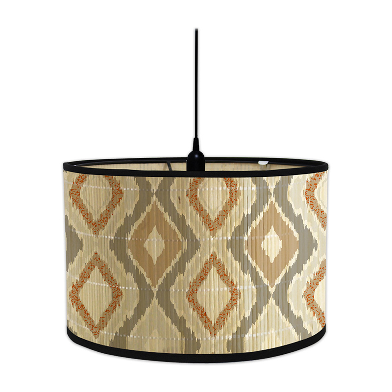 Lustre en bambou de style européen, abat-jour d'art de style japonais rétro, salon, zones d'ombre lumineuse, décor de lampe, couvercle: Marron