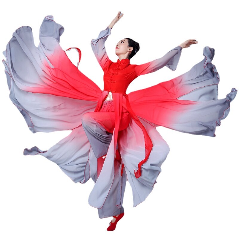 Chinese Folk Dance Ancient Yangko Dance Costume Hanfu Classical Profession Practice Clothes Traditional Dance Wear