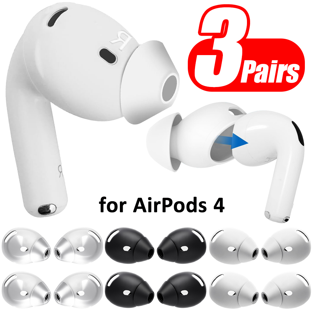 For Apple AirPods 4 Silicone Earbuds Cover Ear Tips Anti Slip Earphone Earplugs for Apple AirPods 4 Generation Protective Sleeve