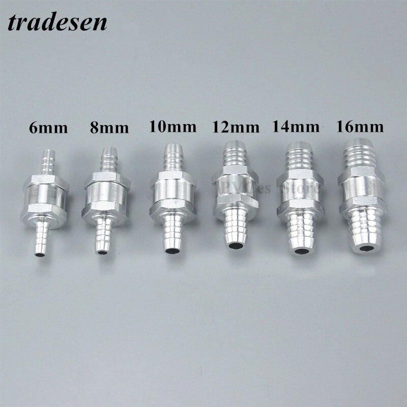 Valve anti-retour de carburant en alliage d'aluminium, 6/8/10/ 12/14/16mm, Valve unidirectionnelle, raccord de tuyau de carburateur