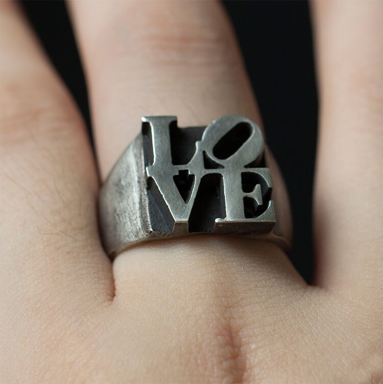 Nooit Vervagen Rvs Liefde Ring Vintage Hamer Retro Punk Sieraden Vinger Man Engagement Sieraden OSR223