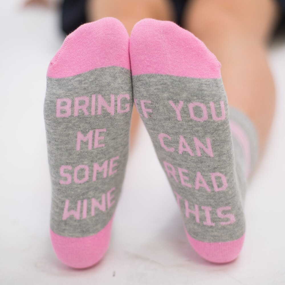 Custom wine socks If You can read this Bring Me a Glass of Wine Socks autumn spring fall Dobby Halloween Sock