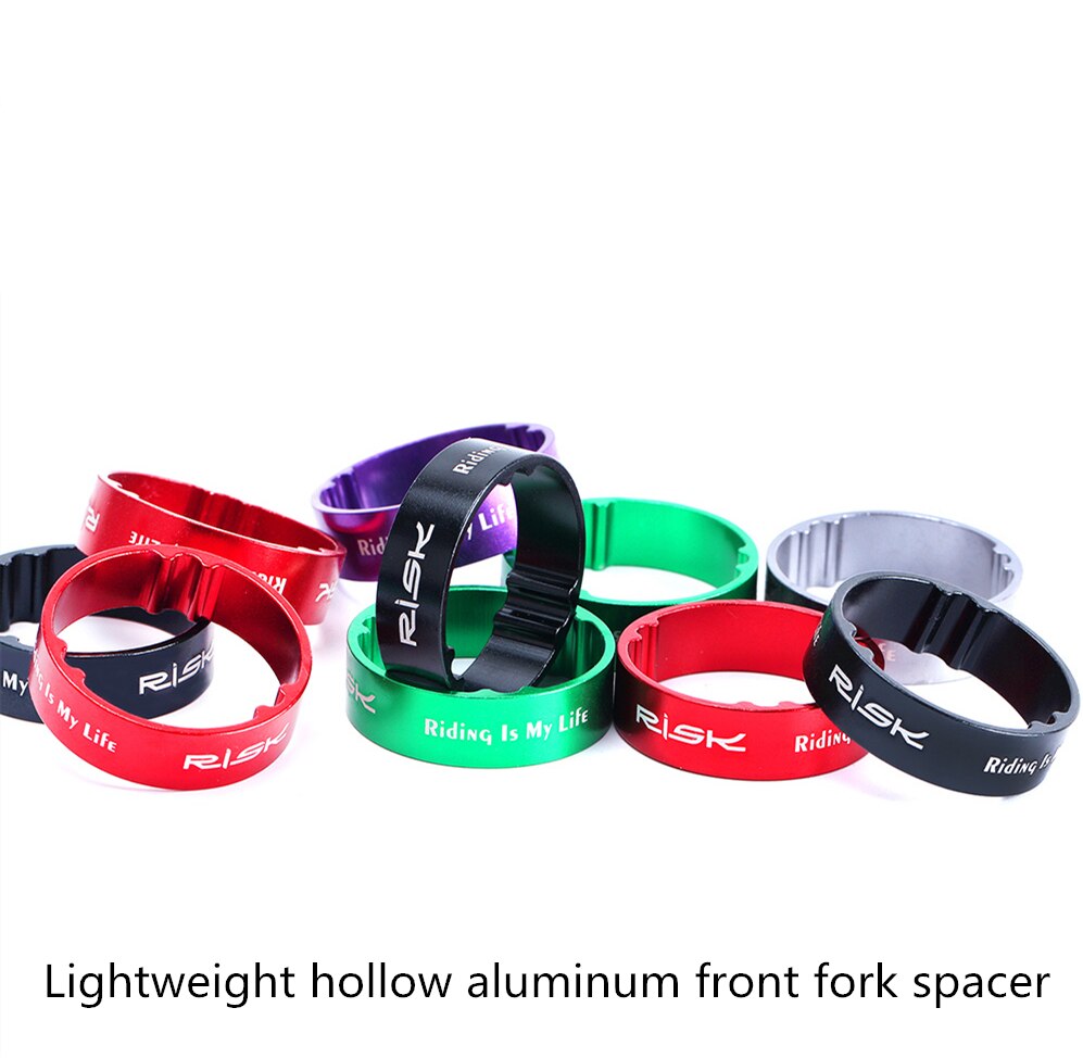 Risiko 5/10mm justering aluminiumslegering cykel cykelgaffel spændeskive headset afstandsstykker hæve styr ring cykel tilbehør