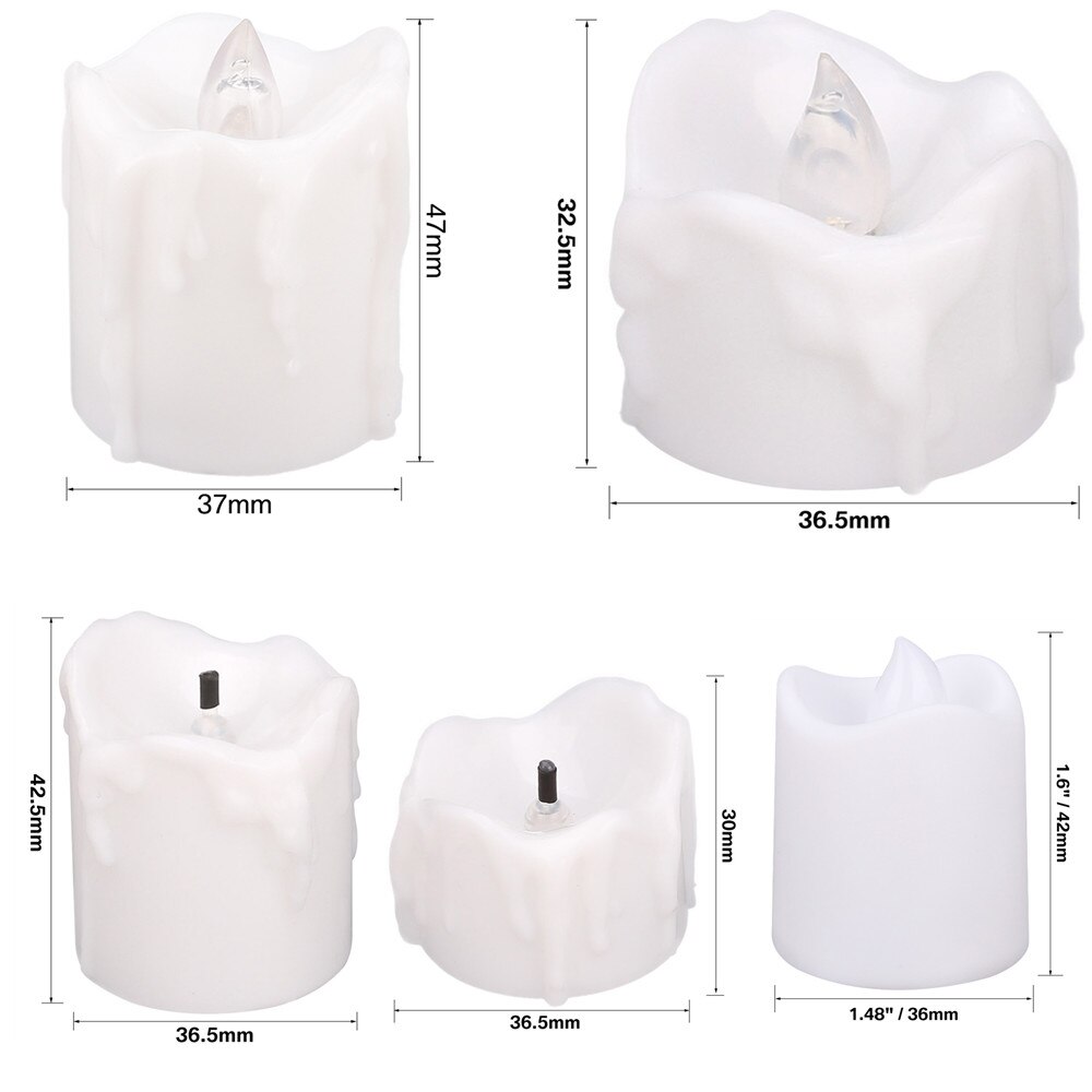 Pack of 12 Candles Lights LED Flameless Candles Light Smooth Flickering Candle Light Battery Operated for Home Wedding Decor