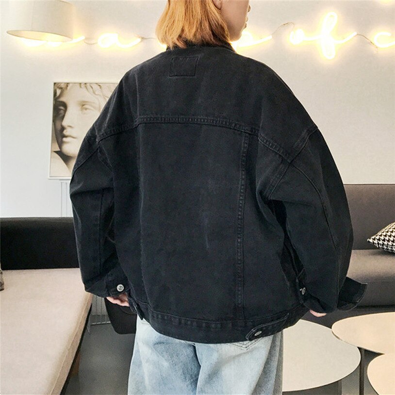 Vrouwen Denim Jassen Zwart populaire Casual Vrouwelijke Jas Jas Chic Jacket voor Meisjes kurtka dzinsowa jas vrouw J30