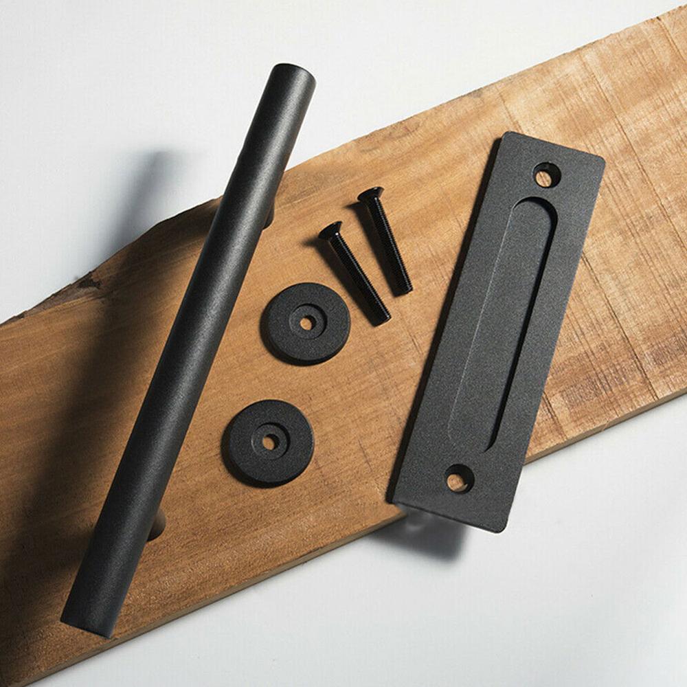Sliding Barn Door Handle Heavy Duty Pull Flush Wood Door Handle Furniture Hardware for Cabinet Cupboard Interior Door 35-45MM