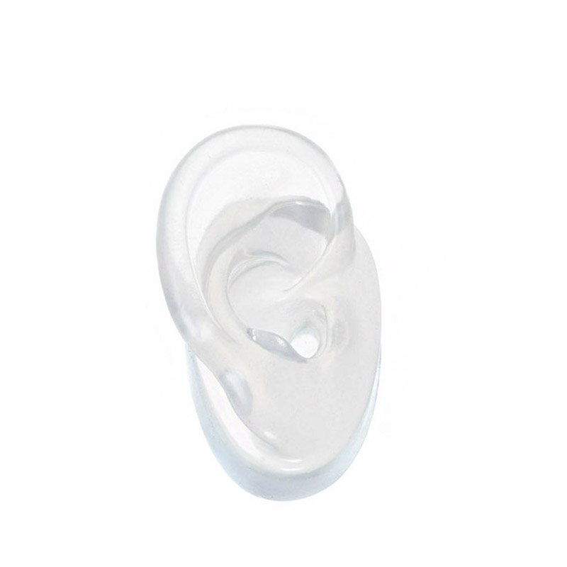 Silicone Ear Model Human Artificial Ear Display for Hearing Aids IEM Earphones Display and Lecturing: Transparent Right