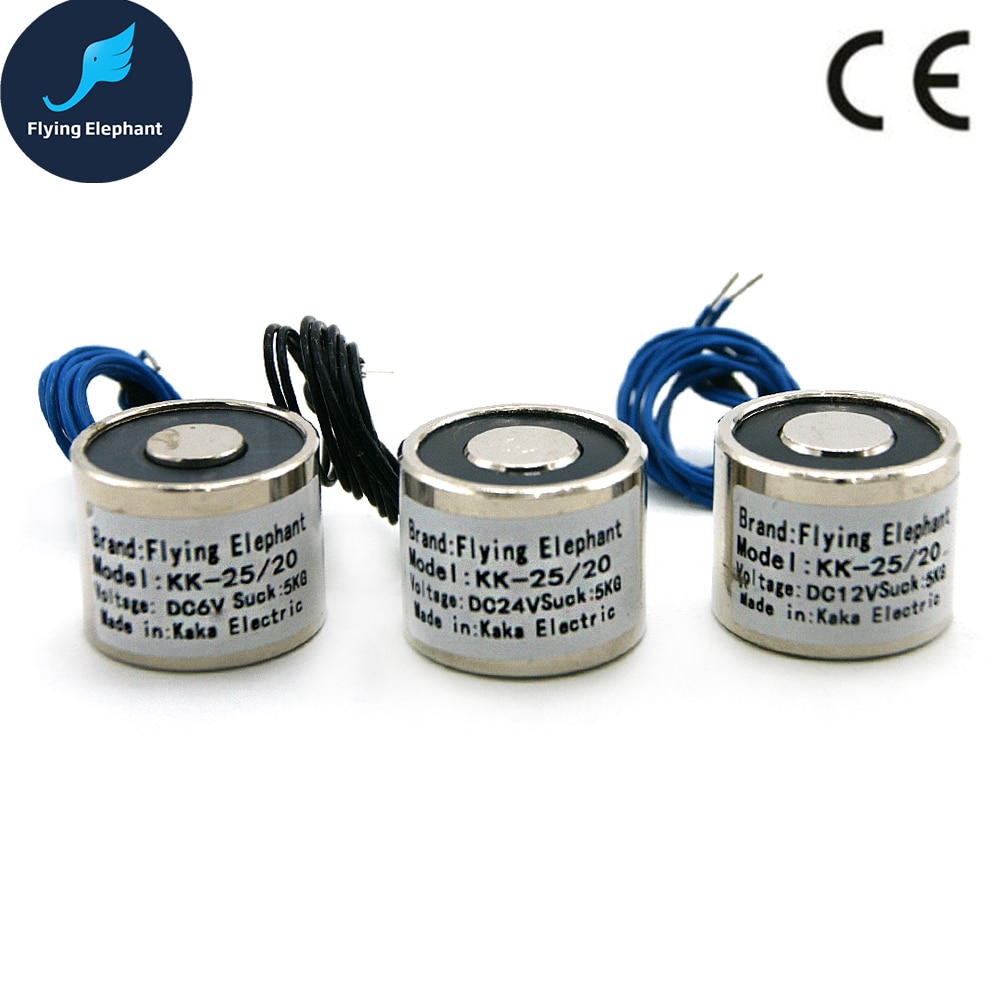 P25/20 Holding Electric Magnet , Lifting 5KG Solenoid Electromagnet DC 3V 5V 6V 12V 24V
