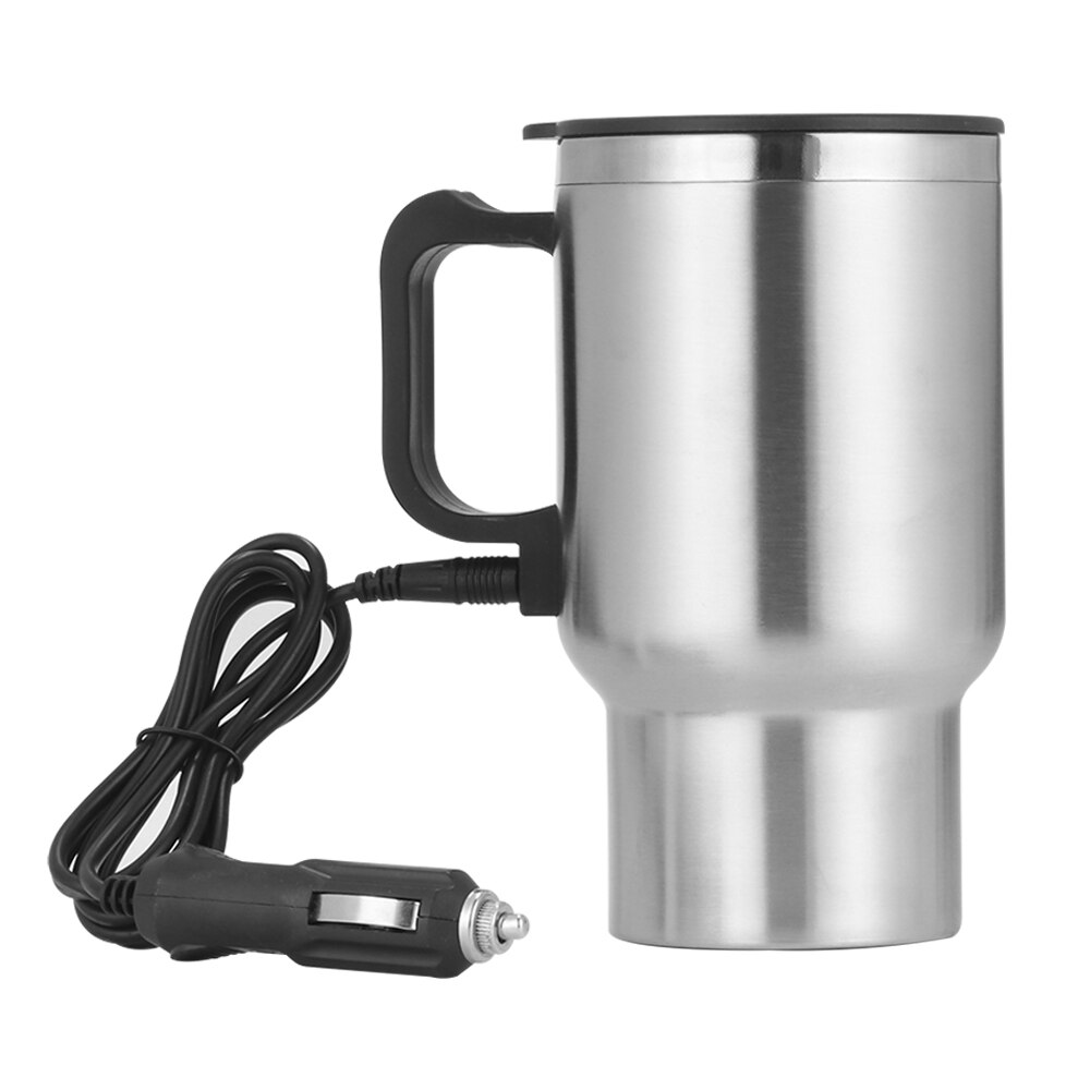 500ML 12V Portable tasse bouilloire voyage café tasse électrique en acier inoxydable avec allume-cigare câble voiture eau garder plus bouilloire