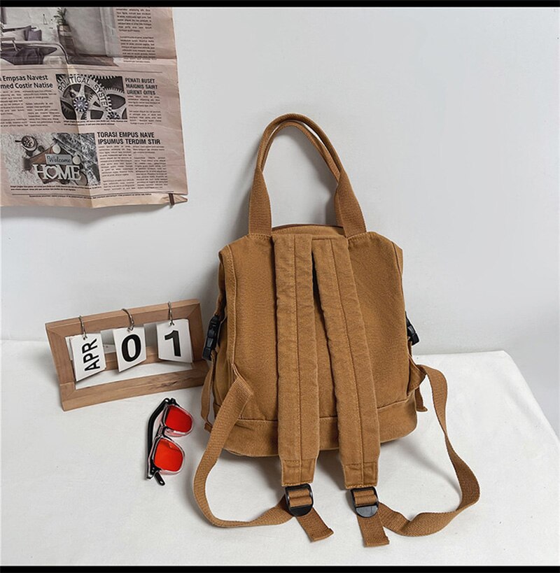 WR-mochila de lona verde para mujer, bolsa para portátil, escolar, para estudiantes, para adolescentes