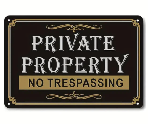 Private Property No Trespassing 8" x 12" Novelty Metal Sign !