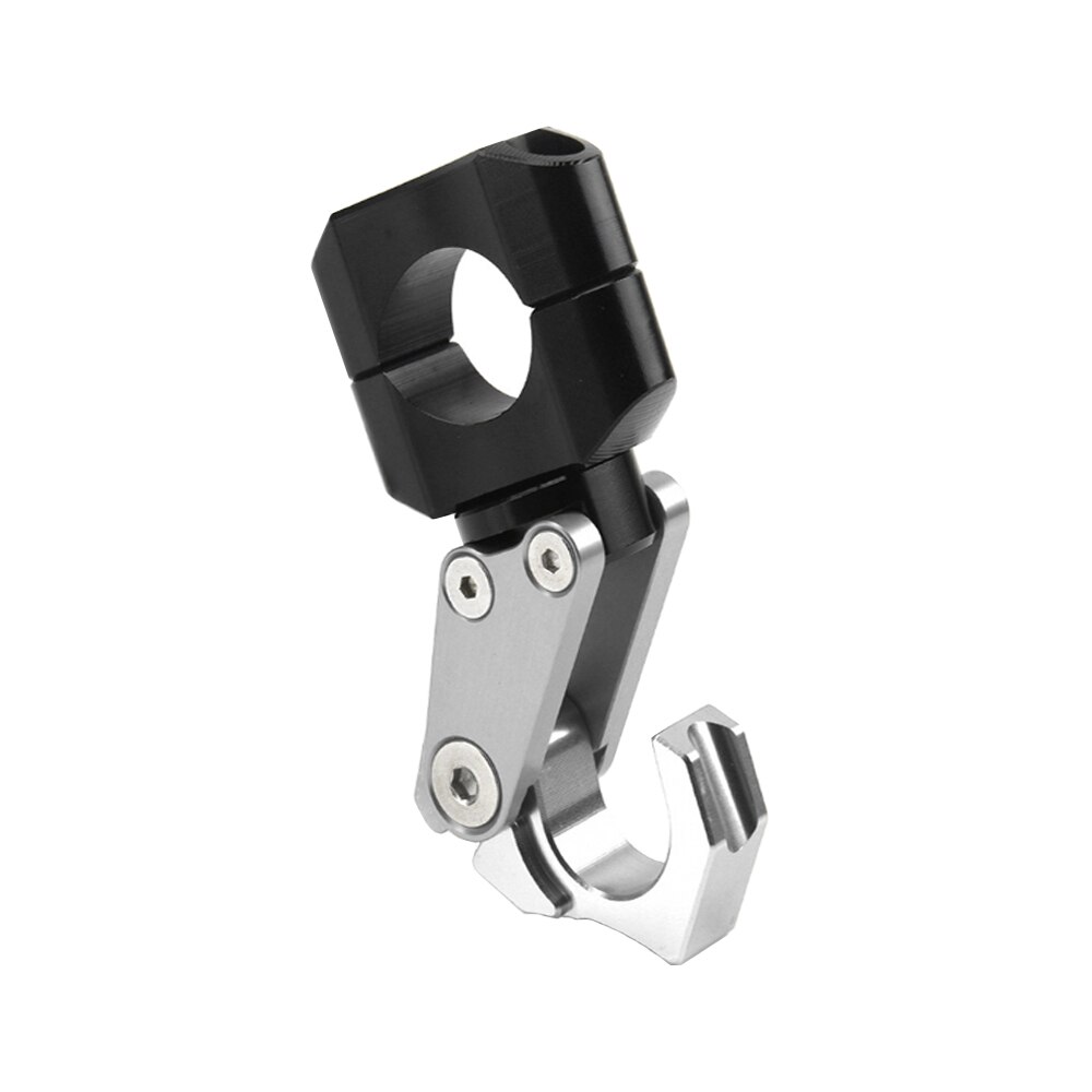 Accesorios de la motocicleta portaequipajes estilo moto manillar CNC gancho de conveniencia de soporte para 7/8 “22mm 28mm manejar bares: Silver