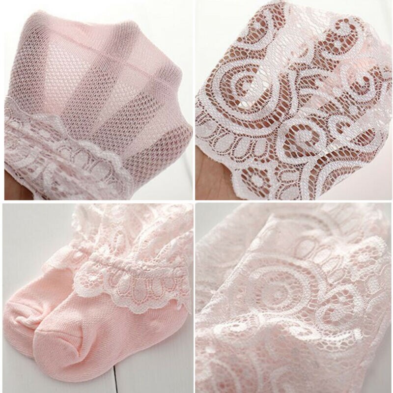 Baby Girls Kids Socks Cotton Lace Floral Long TUTU Socks Knee High Socks 0-3Y
