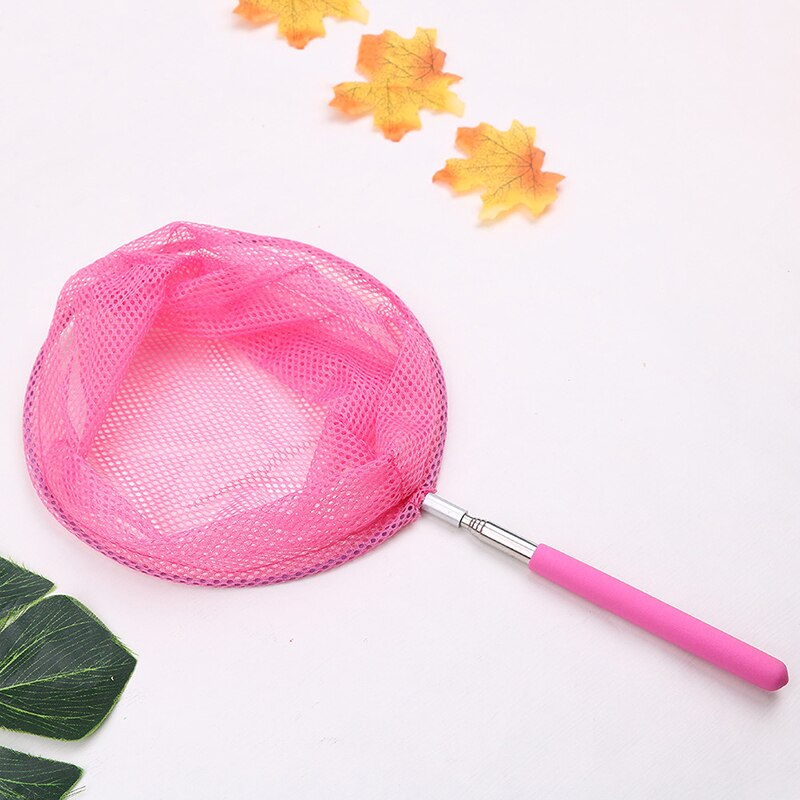 1Pc Telescopische Vlinder Netto Vissen Speelgoed Kids Uitschuifbare Anti Slip Grip Vangen Bugs Insect Outdoor Sport Spel tool: Roze