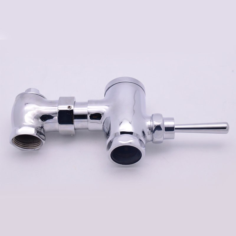 SPRING SUMMER Brass Manual Lever Handle Toilet Flush Valve Time Delay Self Closing Exposed Hand control Wall Mount Wall