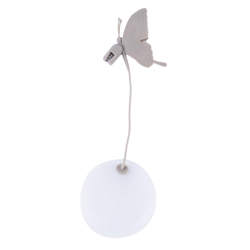 Tea Infuser Filter Strainer Butterfly Shaped Strainer Silicone Tea Bag Holder Reuseable Food Safe Filter Kitchen Accessories: Gray